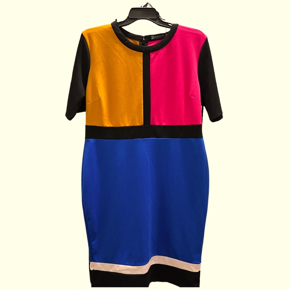 XXL Dress Blind zipper back bottom split short sleeve.New With BRAND TAG ONLY.